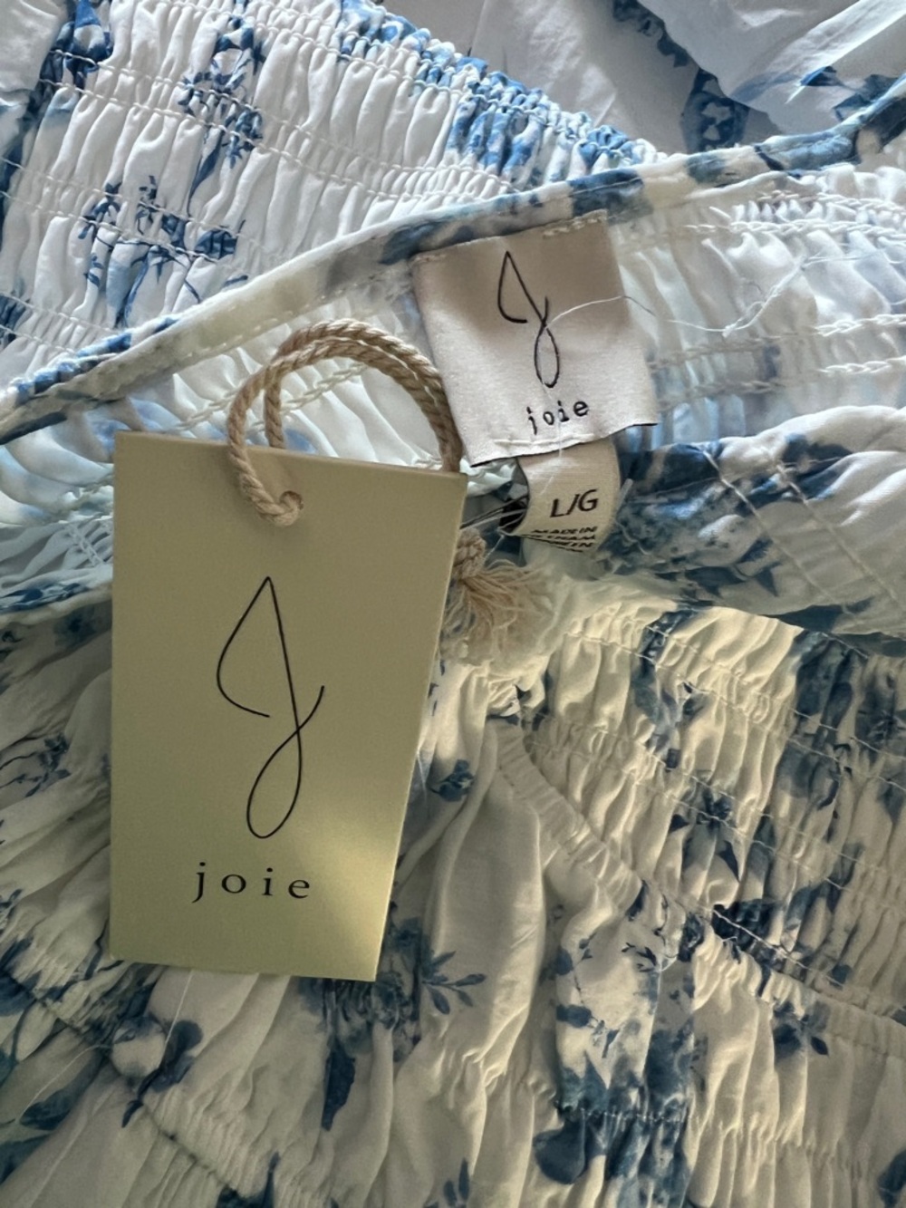 Joie White Maxi Dress with Blue Floral Print - Picture 12 of 12